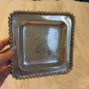 Mud Pie 7” Initial Trinket Tray “H”